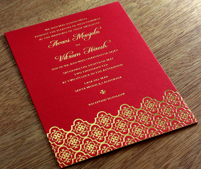 Traditional wedding card