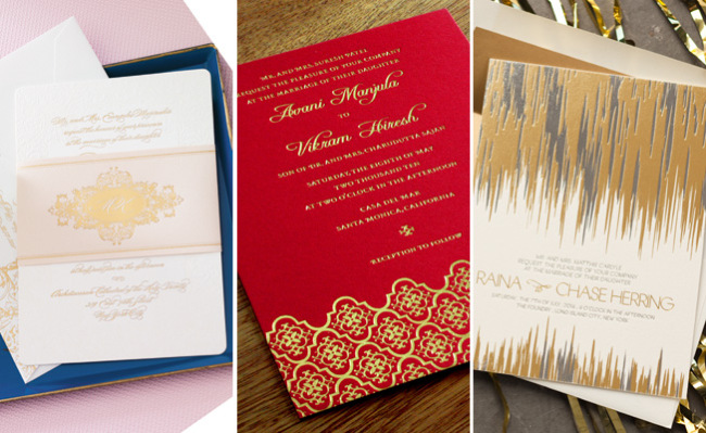 Gold foiled Wedding Card